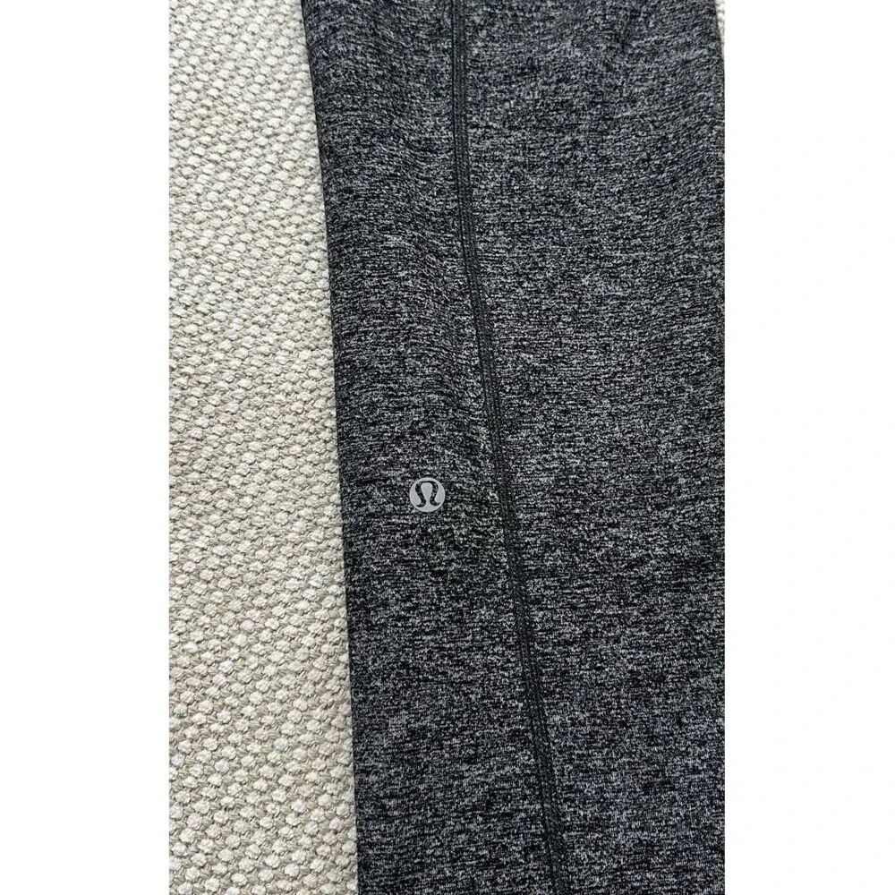 Lululemon High Rise Straight Leg Yoga Pants Heathered Gray Black‎ Activewear